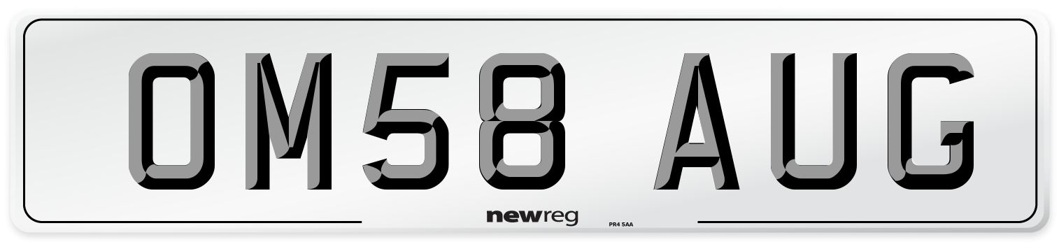 OM58 AUG Number Plate from New Reg